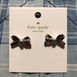 NWT Kate Spade Skinny Mini Bow Studs (O0RU2907) Silver (040)